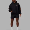 Hyped Unisex Oversized Hoodie - Black-Vibrant Orange