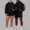 Hyped Unisex Oversized Hoodie - Black-Vibrant Orange