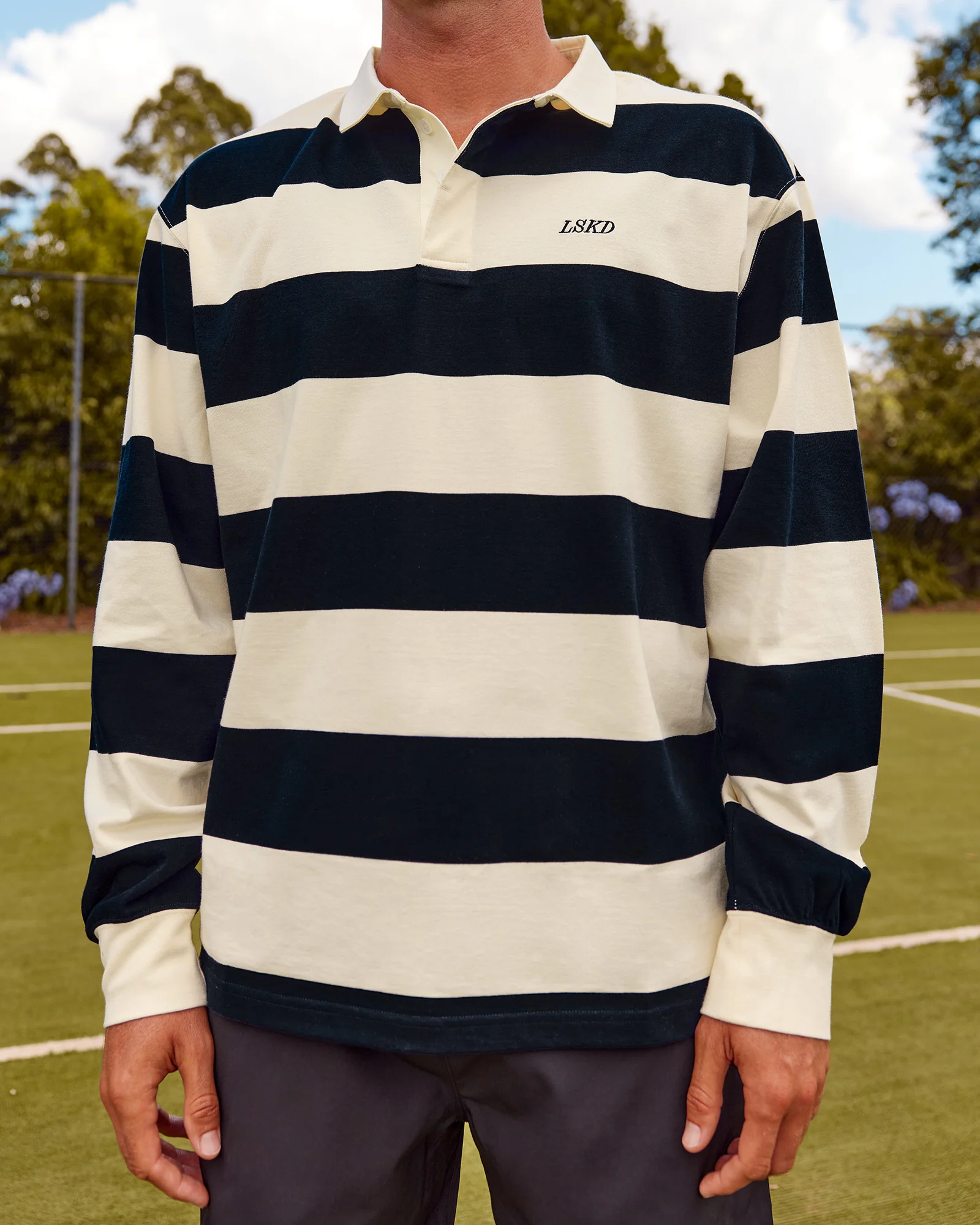 Clubhouse Unisex Rugby Polo - Future Navy-Off White