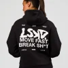 Run Fast Lift Heavy Hoodie - Black-White