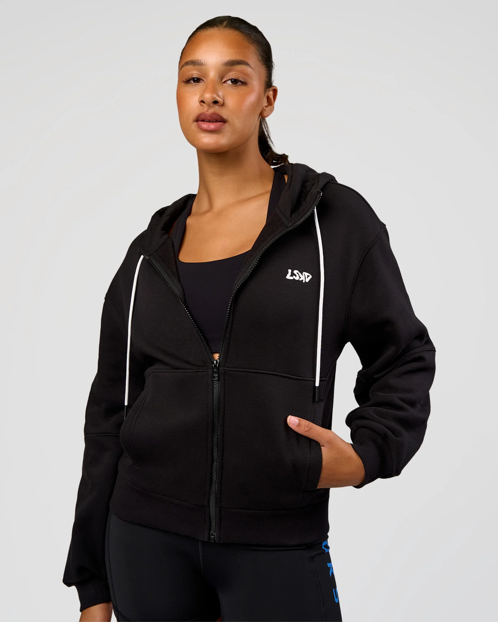 Run Fast Lift Heavy Hoodie - Black-White