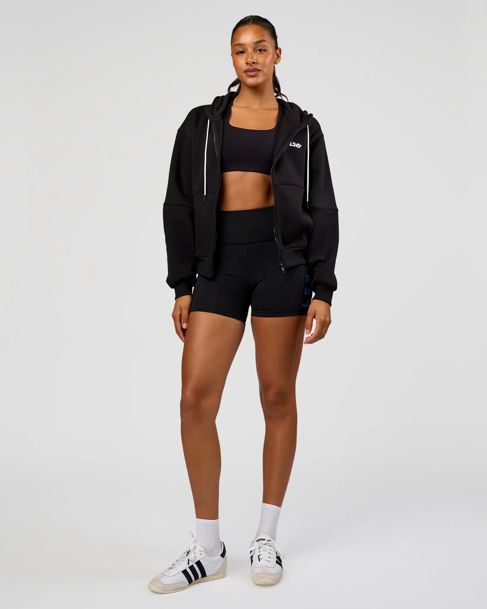Run Fast Lift Heavy Hoodie - Black-White