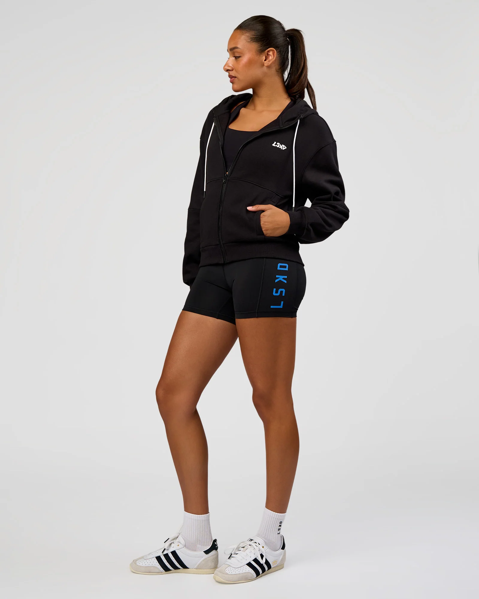 Run Fast Lift Heavy Hoodie - Black-White