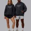 Chrome Washed Oversized Hoodie - Black