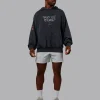 Chrome Washed Oversized Hoodie - Black