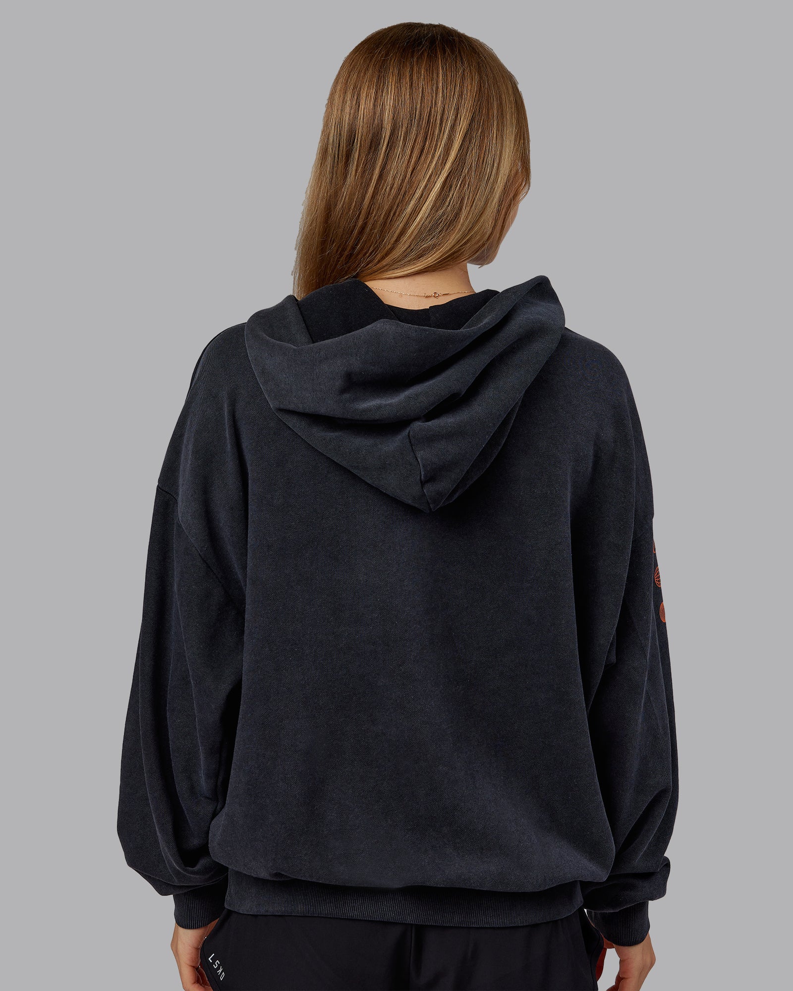 Chrome Washed Oversized Hoodie - Black