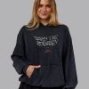 Chrome Washed Oversized Hoodie - Black