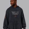 Chrome Washed Oversized Hoodie - Black