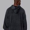 Chrome Washed Oversized Hoodie - Black