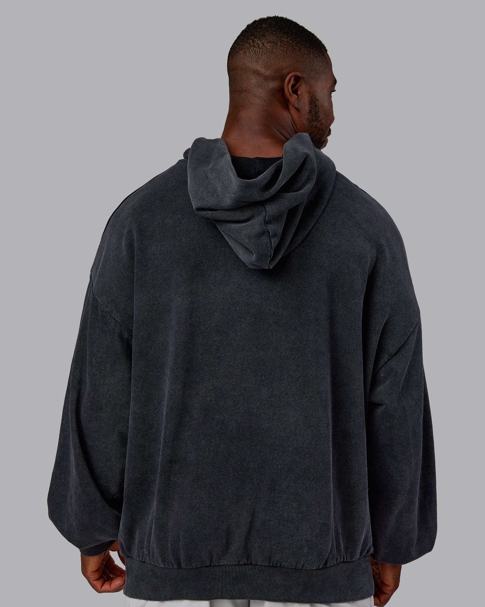 Chrome Washed Oversized Hoodie - Black