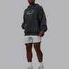 Chrome Washed Oversized Hoodie - Black