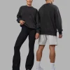 Segmented Oversized Sweater - Black Washed