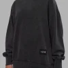 Segmented Oversized Sweater - Black Washed