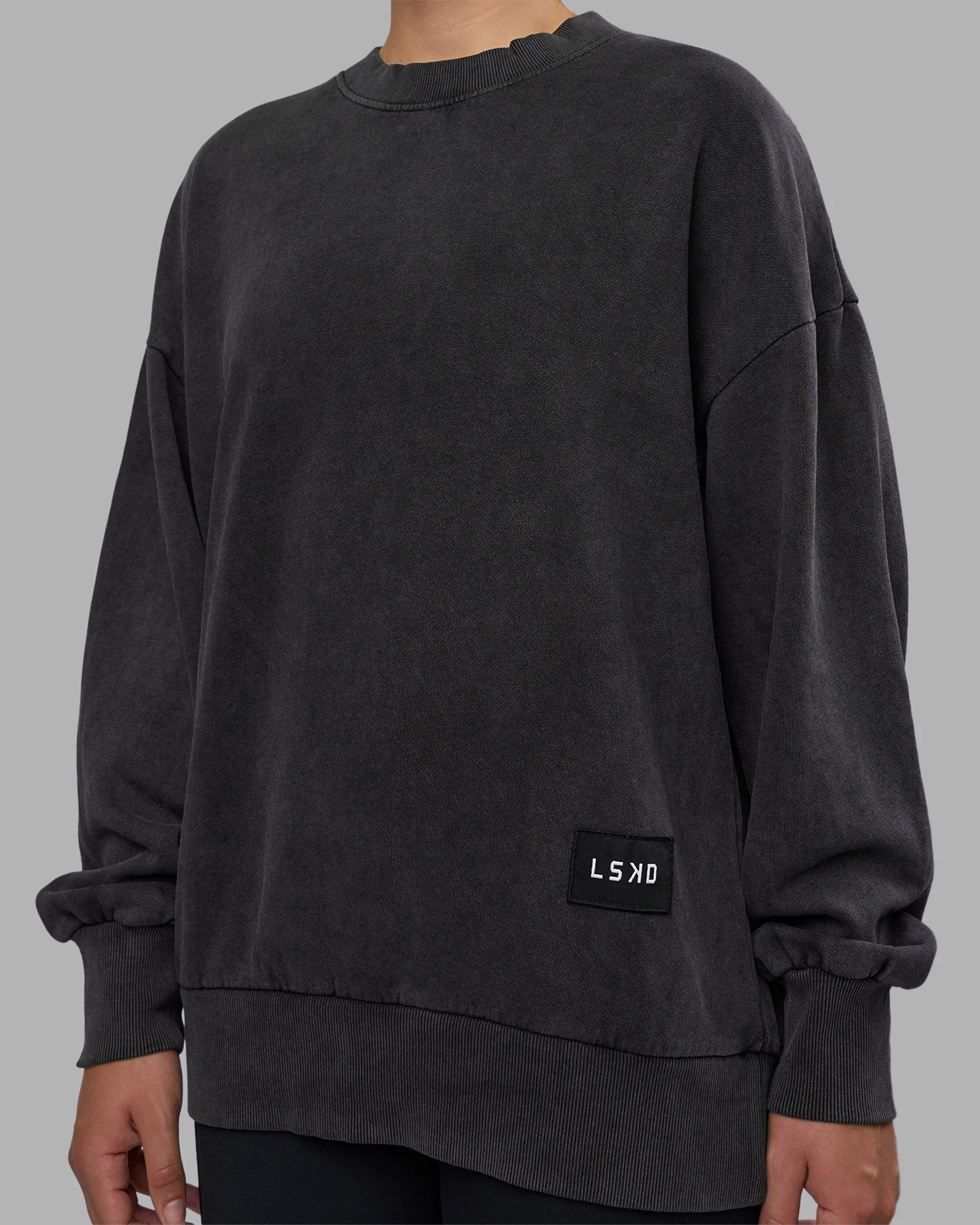 Segmented Oversized Sweater - Black Washed