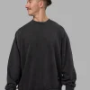 Segmented Oversized Sweater - Black Washed
