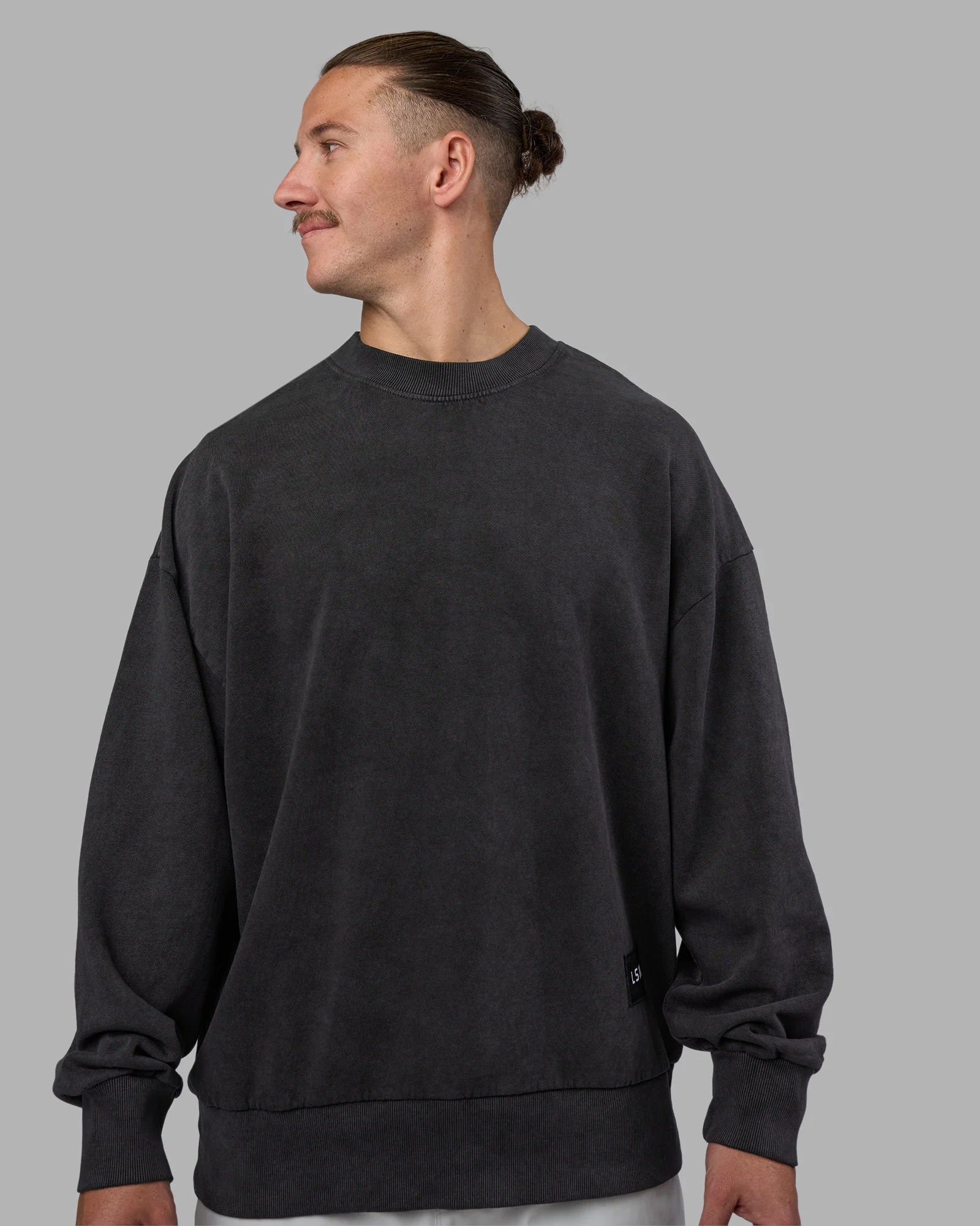 Segmented Oversized Sweater - Black Washed