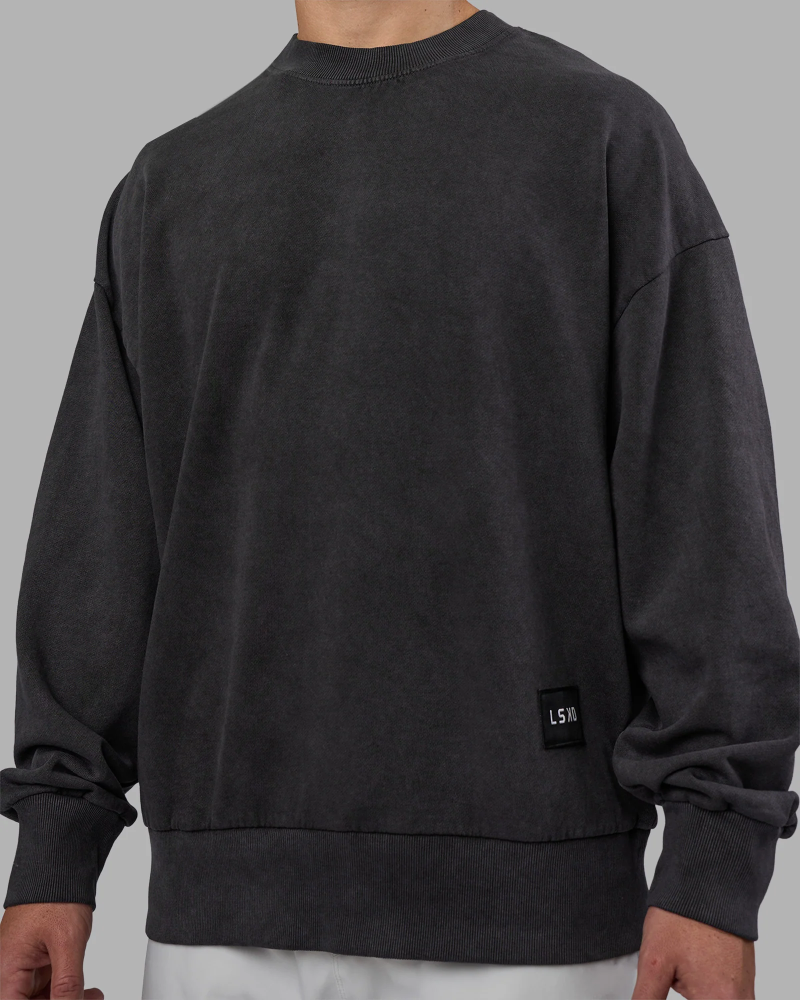 Segmented Oversized Sweater - Black Washed