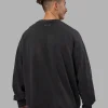 Segmented Oversized Sweater - Black Washed