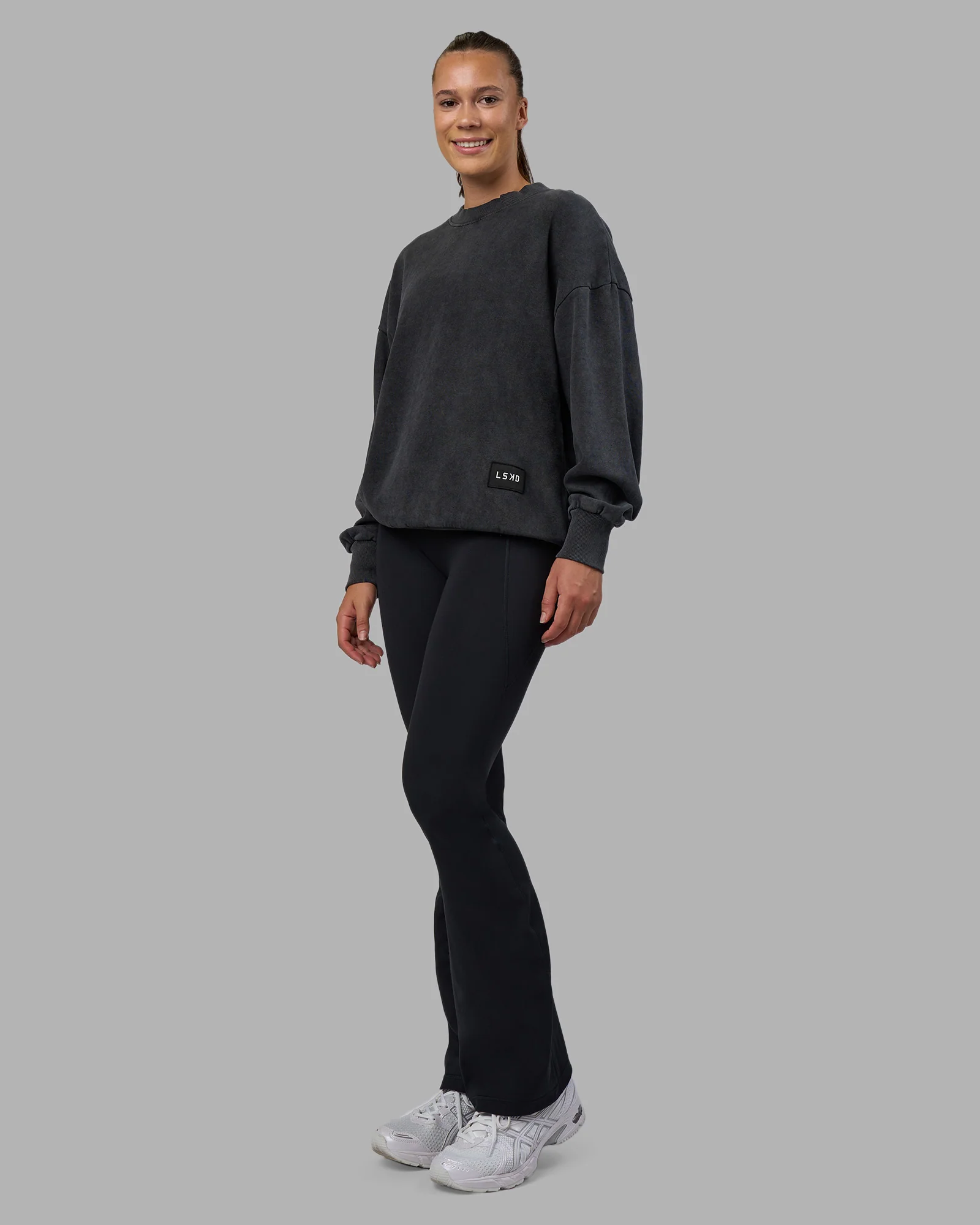 Segmented Oversized Sweater - Black Washed