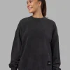 Segmented Oversized Sweater - Black Washed