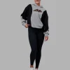 Downtown Oversized Panel Hoodie - Circular Grey - Black
