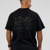 Move Fast Heavyweight Oversized Tee - Black Washed