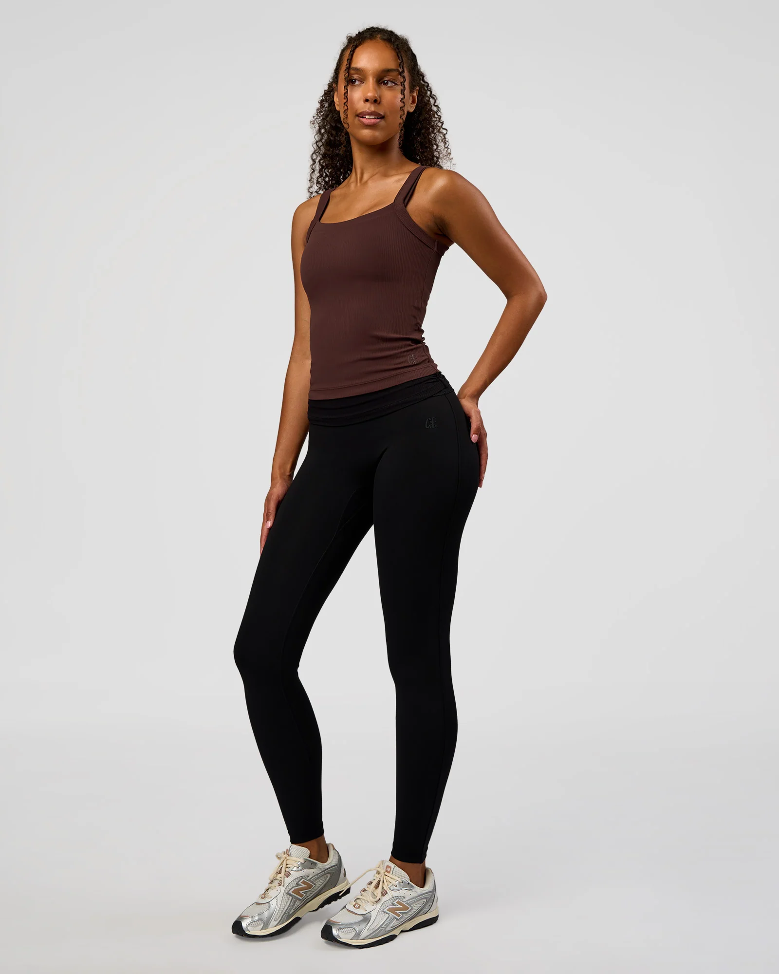 CF Move Through It Rib Tank - Hot Chocolate