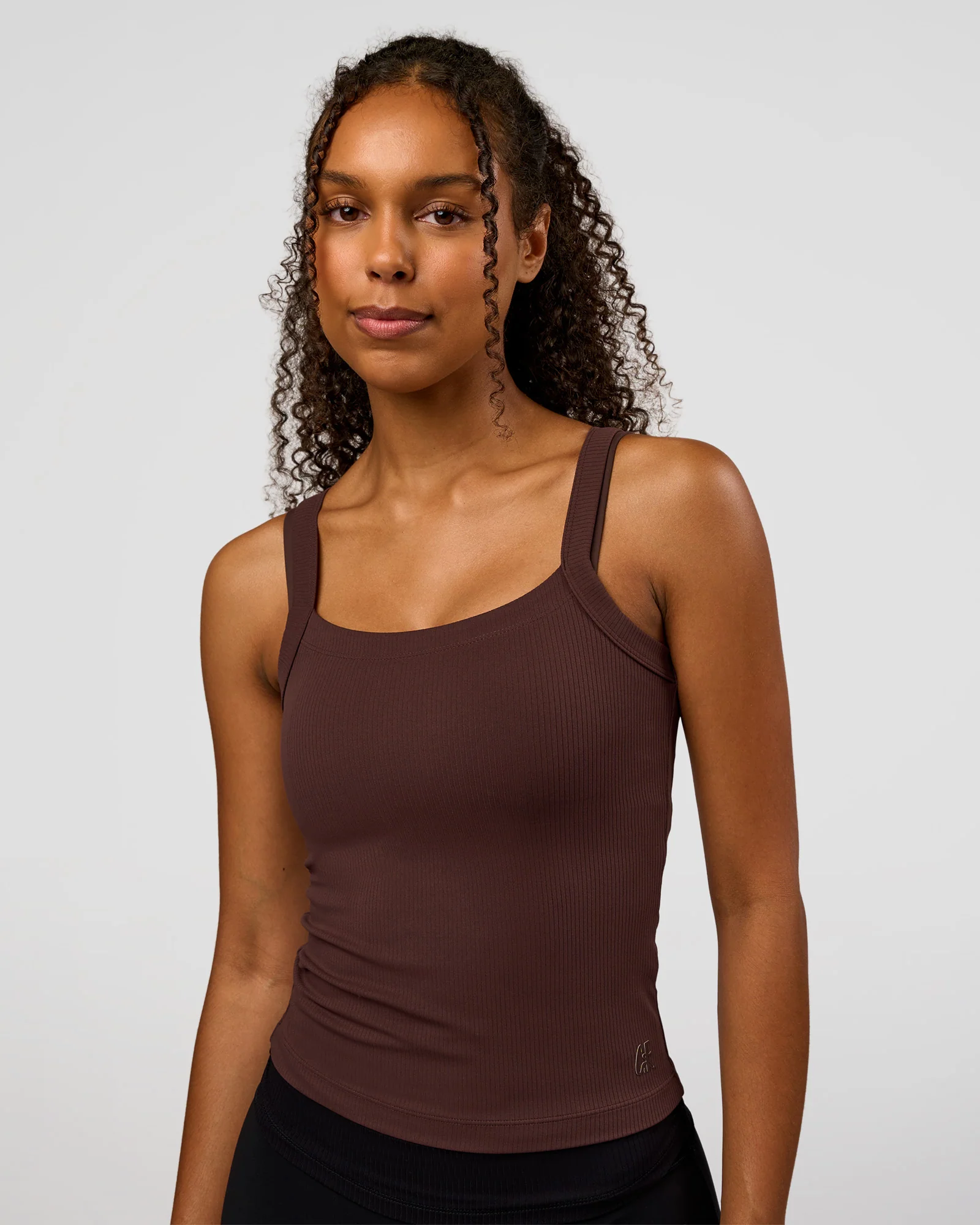 CF Move Through It Rib Tank - Hot Chocolate