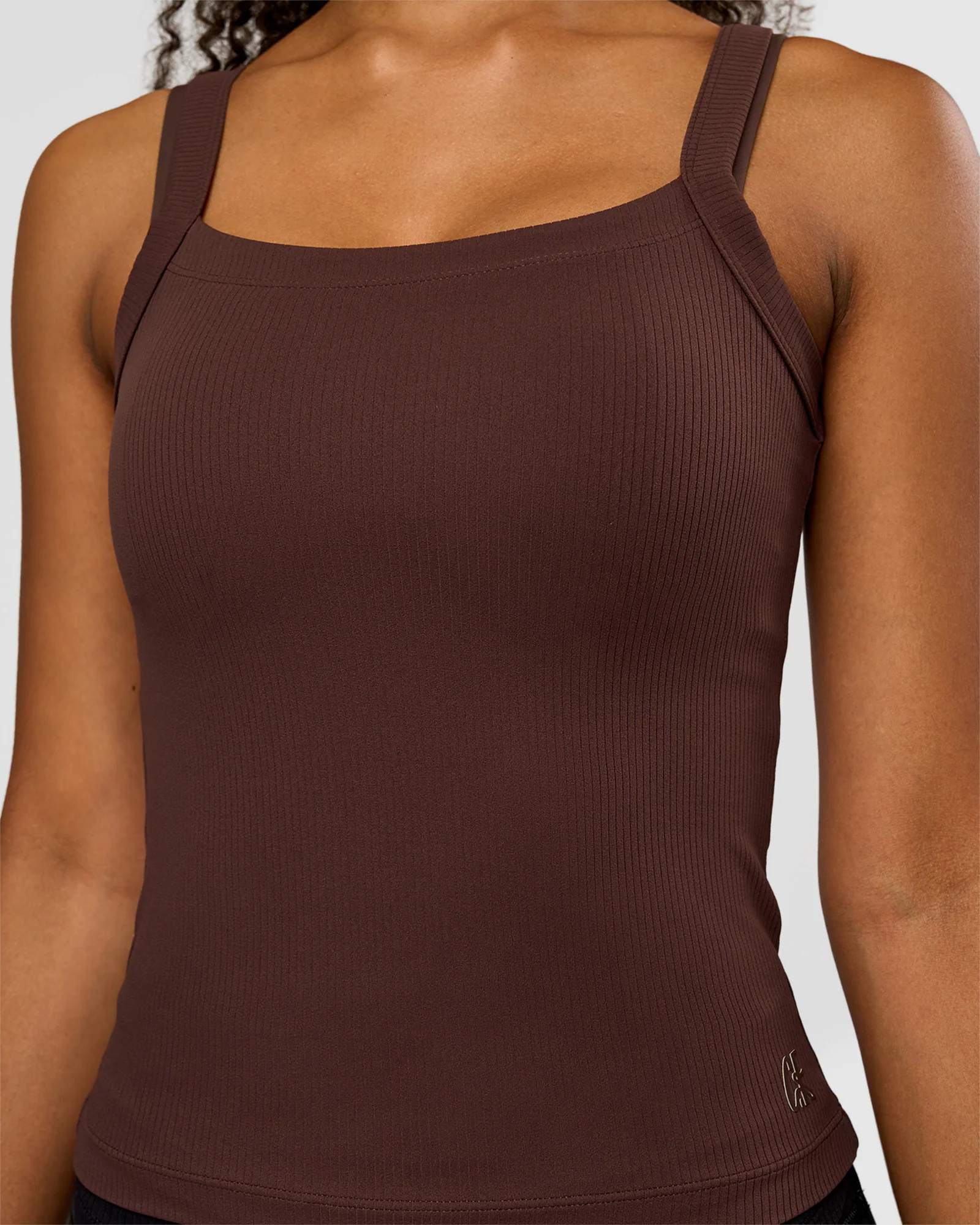 CF Move Through It Rib Tank - Hot Chocolate