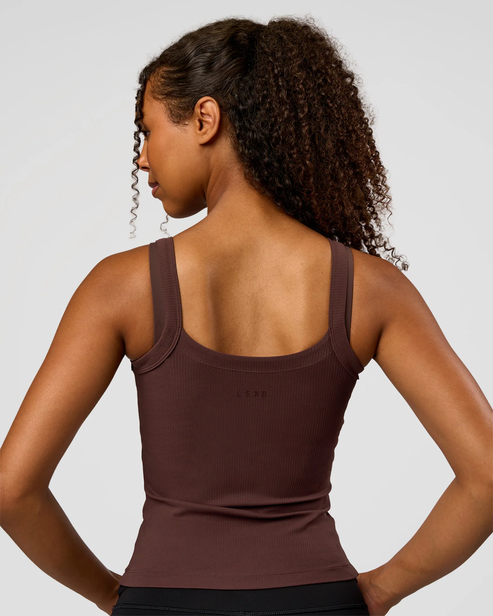 CF Move Through It Rib Tank - Hot Chocolate