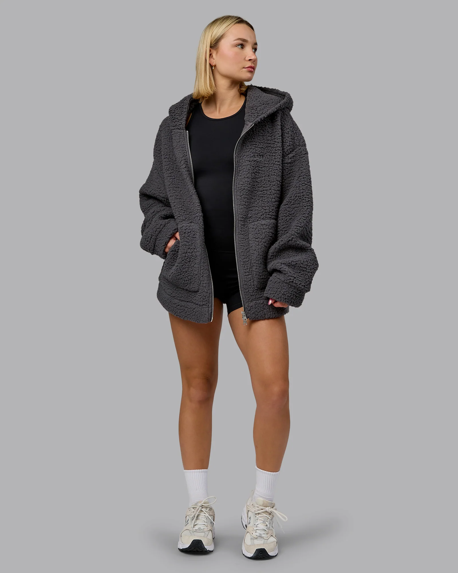 Sherpa Oversized Jacket - Dark Storm