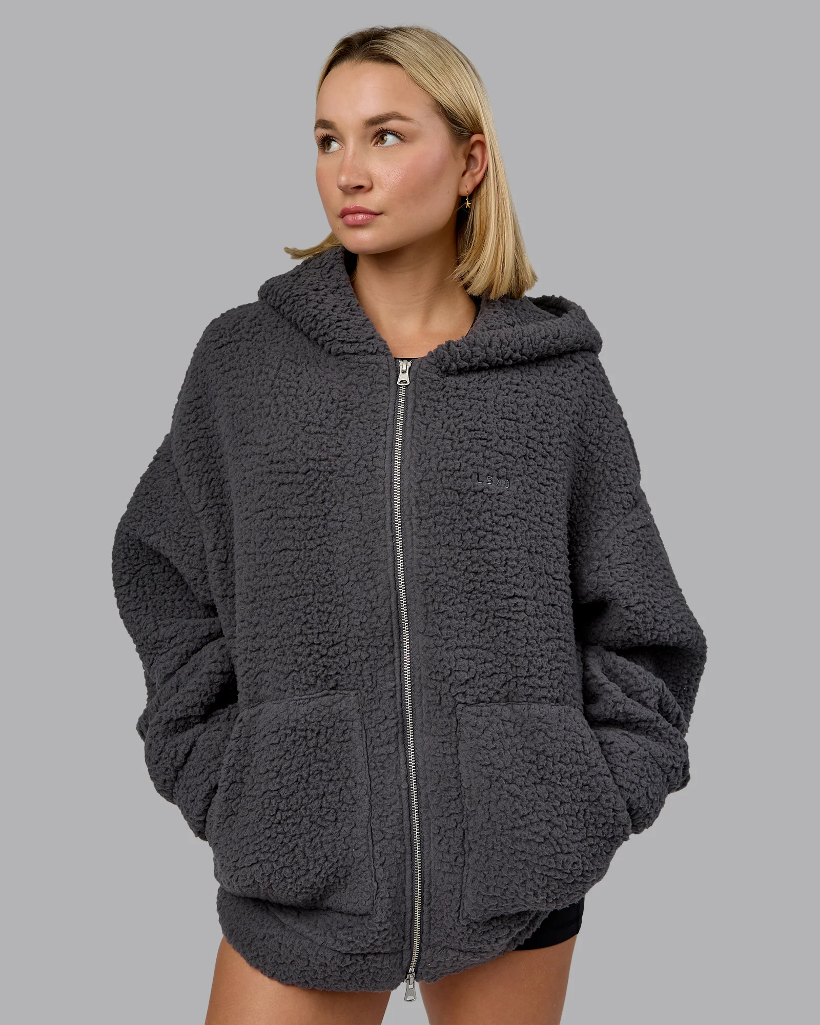 Sherpa Oversized Jacket - Dark Storm