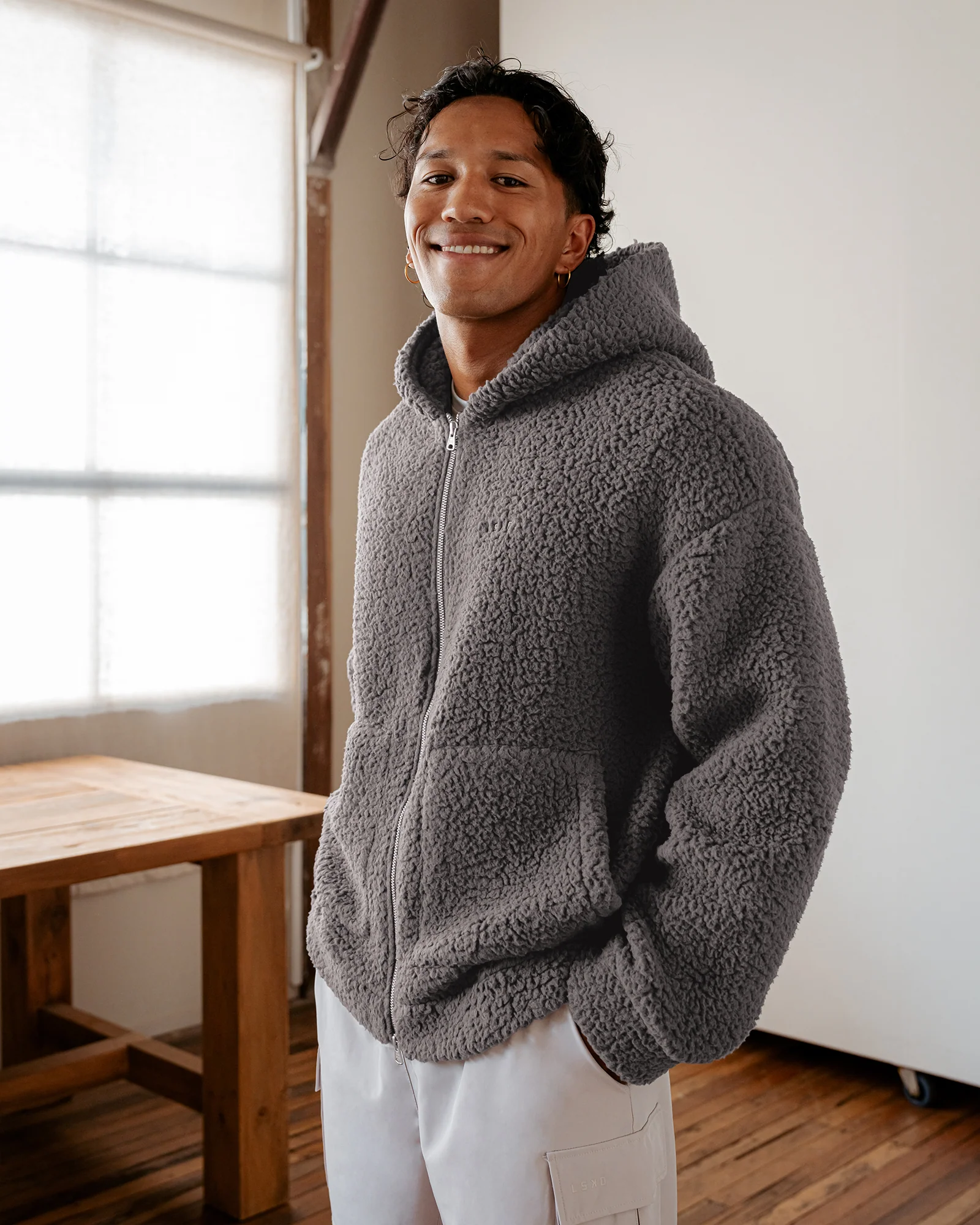 Sherpa Oversized Jacket - Dark Storm