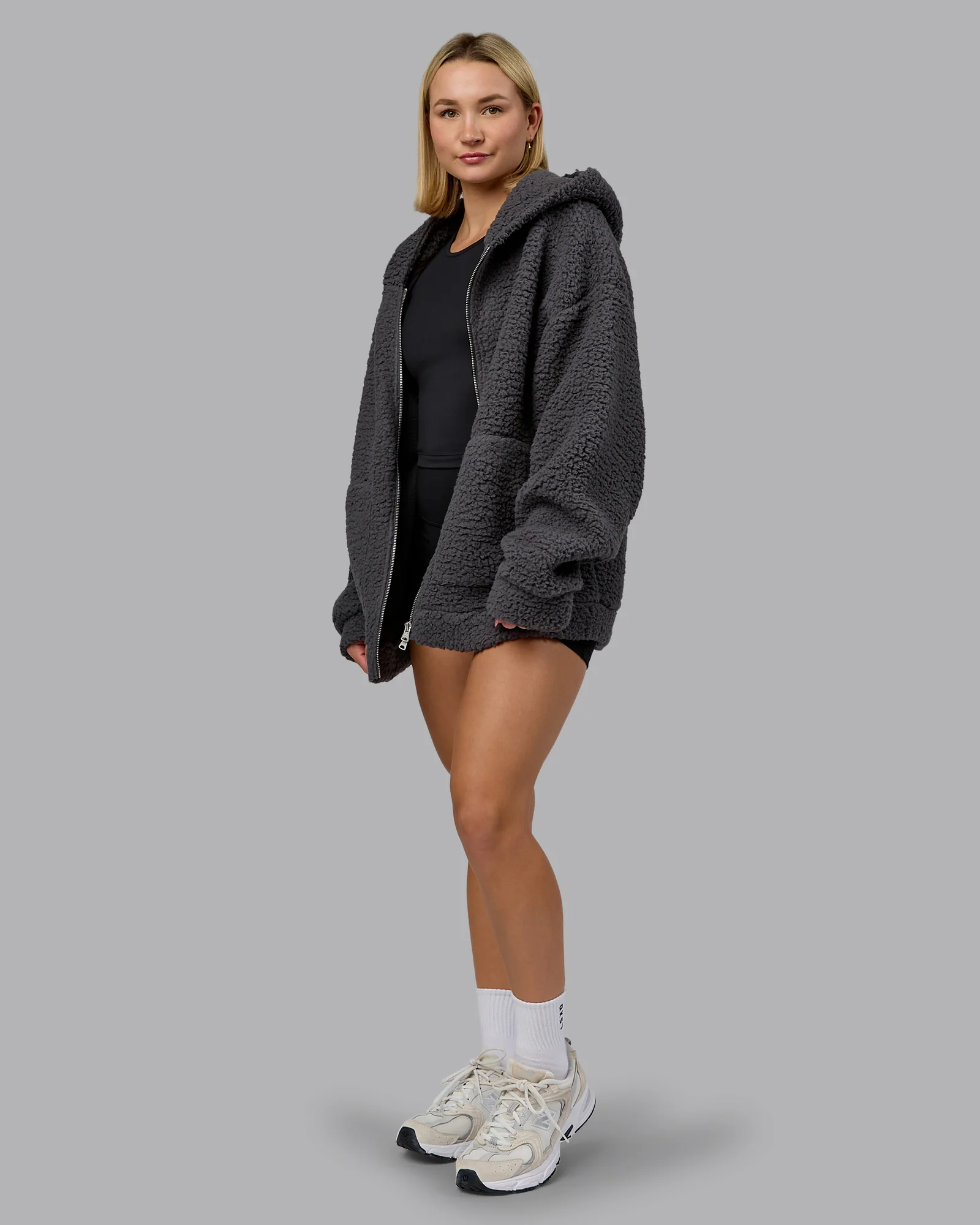 Sherpa Oversized Jacket - Dark Storm
