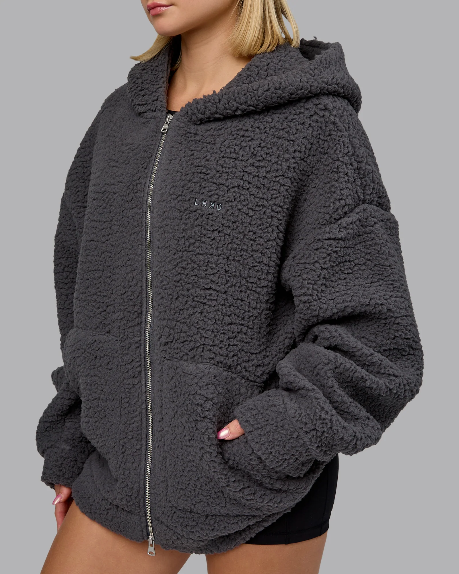 Sherpa Oversized Jacket - Dark Storm