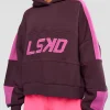 Slam Cropped Oversized Hoodie - Midnight Plum-Ultra Fuchsia