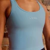 Staple Active Cropped Tank - Glacial Blue
