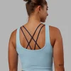 Staple Active Cropped Tank - Glacial Blue