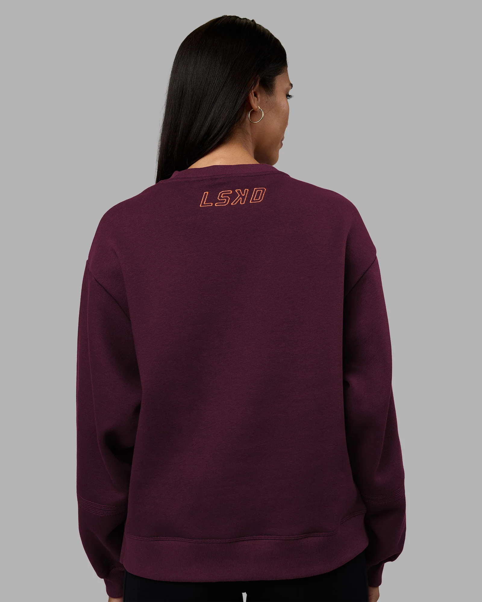 18520-full-form-fleece-sweater-with-side-slits-cherry-lacquer-4.webp Full Form Fleece Sweater with Side Slits - Cherry Lacquer