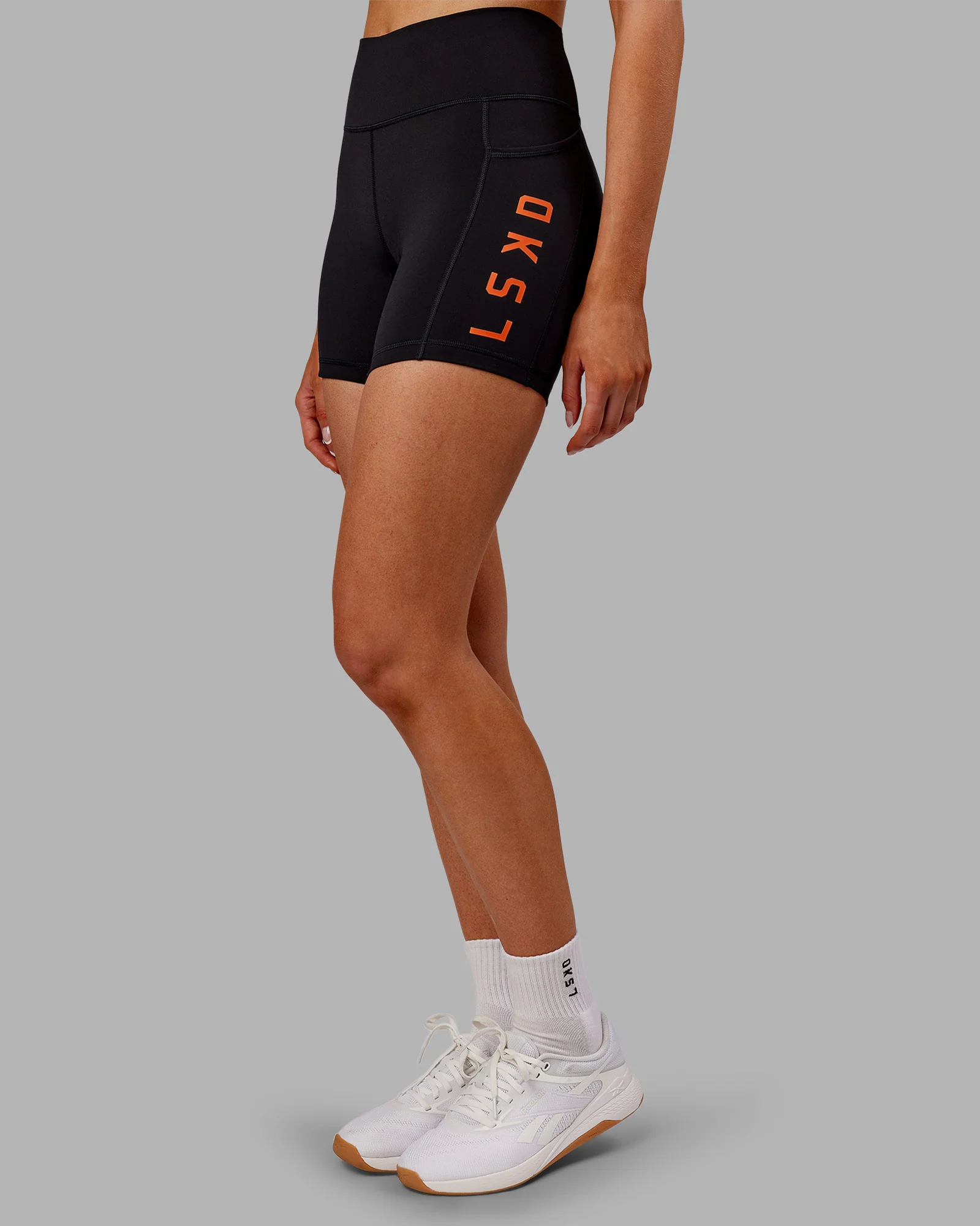 Rep Ultra High-Rise 4" Short Pockets - Black-Ultra Orange