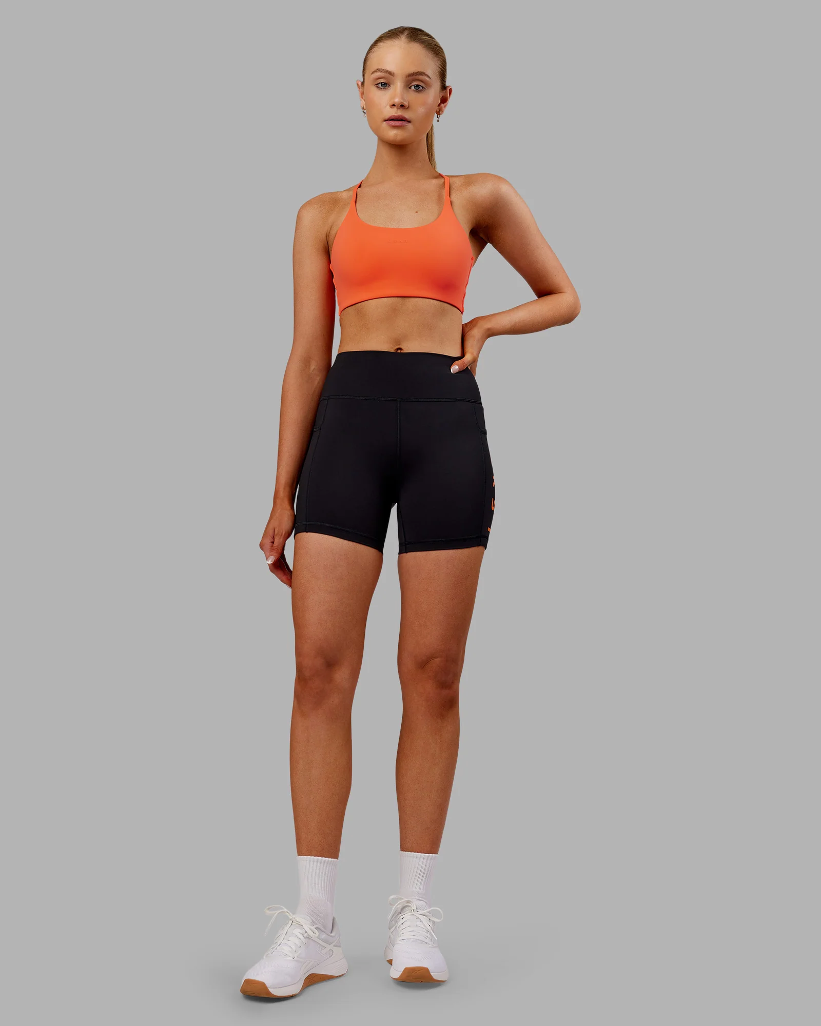 Rep Ultra High-Rise 4" Short Pockets - Black-Ultra Orange