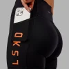 Rep Ultra High-Rise 4" Short Pockets - Black-Ultra Orange