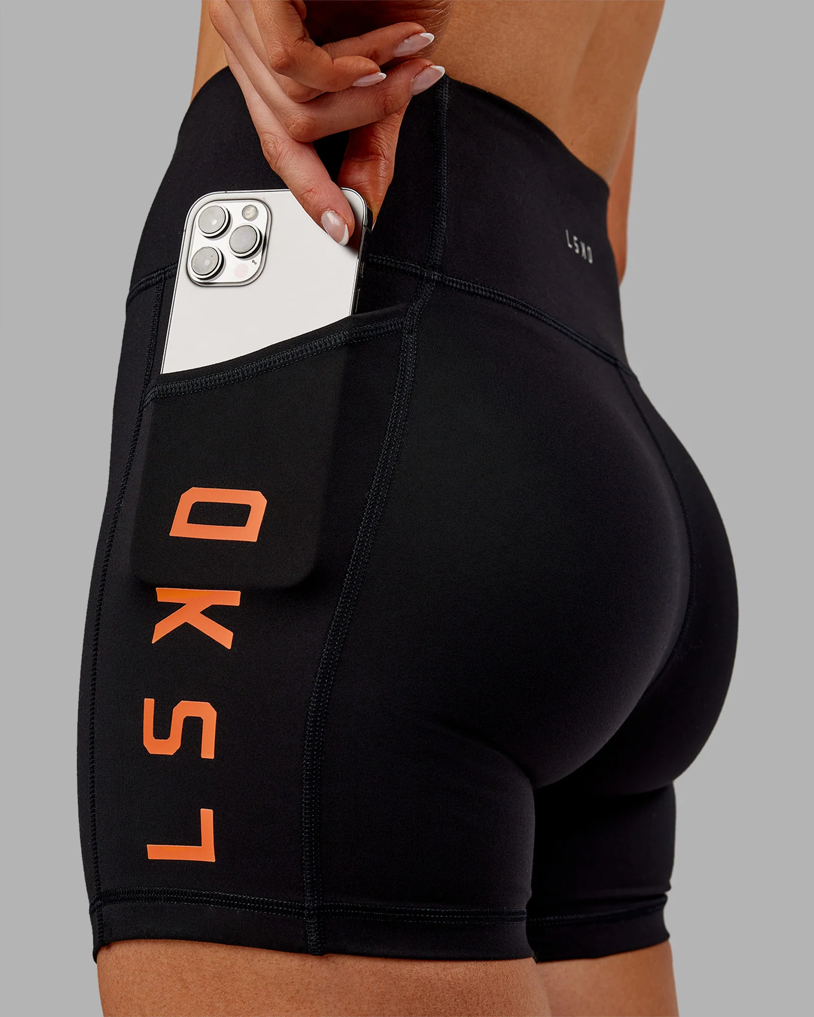 Rep Ultra High-Rise 4" Short Pockets - Black-Ultra Orange