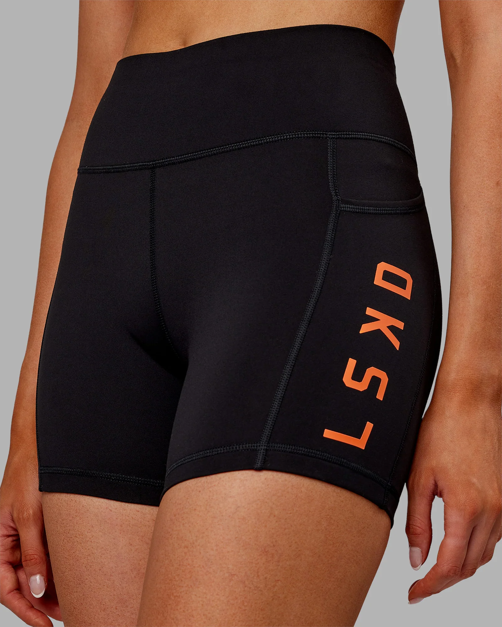 Rep Ultra High-Rise 4" Short Pockets - Black-Ultra Orange
