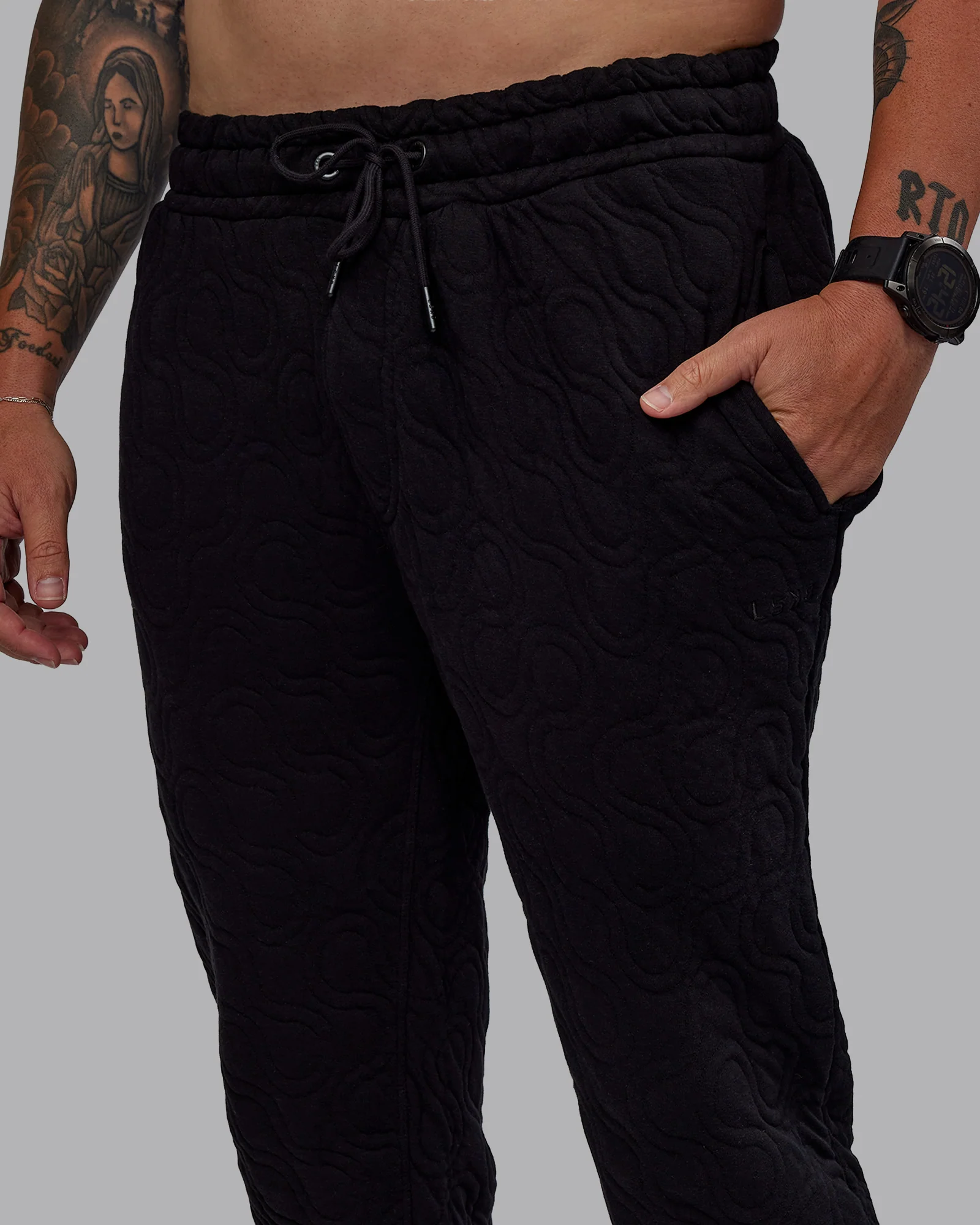 MVP Quilted Track Pant - Black-Geometric