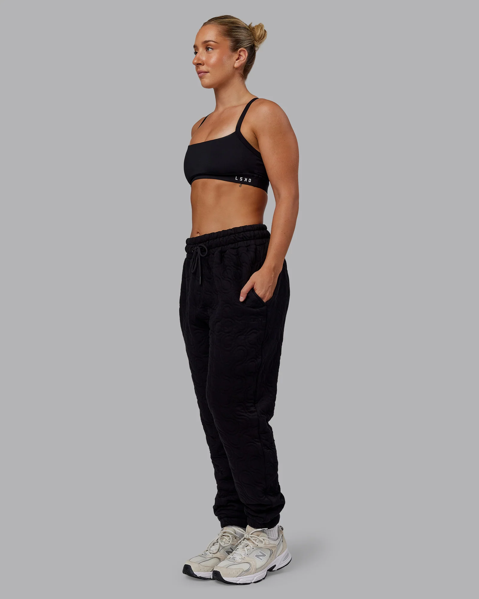MVP Quilted Track Pant - Black-Geometric
