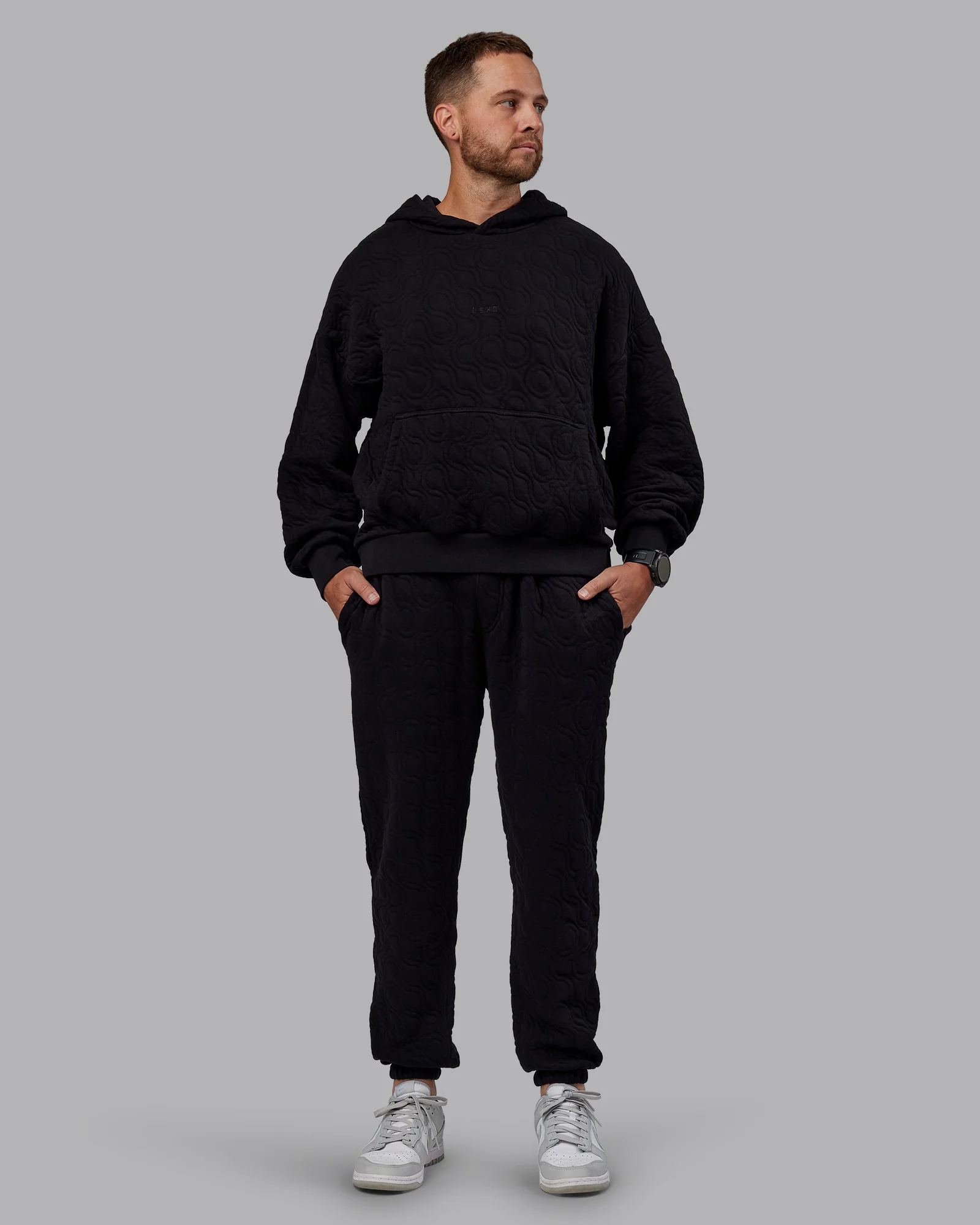 MVP Quilted Track Pant - Black-Geometric
