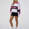 Slam Cropped Oversized Hoodie - White-Ultra Fuchsia