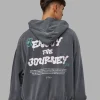 ETJ Values Washed Oversize Hoodie - Dark Storm-Light Bubblegum