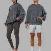 ETJ Values Washed Oversize Hoodie - Dark Storm-Light Bubblegum
